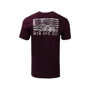 MTN OPS Men's Range Short Sleeve Crew Neck T Shirt Maroon Large