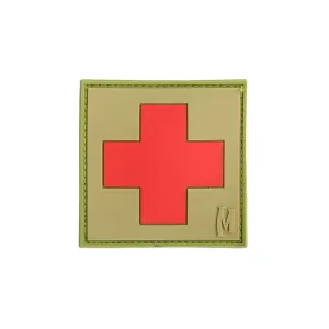 Maxpedition Medic 2" PVC Morale Patch Tan and Red 2" x 2"