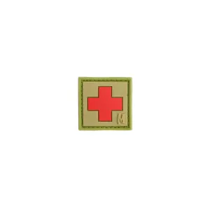 Maxpedition Medic 1" PVC Morale Patch Tan and Red 1" x 1"