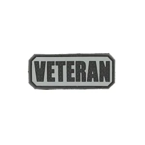 Maxpedition VETERAN PVC Morale Patch Gray and Black 2.5" x 1"