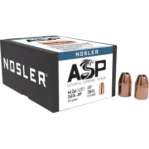 Nosler ASP (Assured Stopping Power) 44 Caliber (429 Diameter) Bullets 240 Grain Jacketed Hollow Point Box of 250