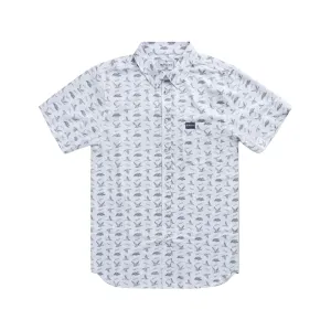 Burlebo Men's Performance Short Sleeve Shirt Ducks and Calls White 2XL