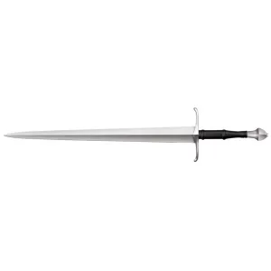 Cold Steel Competition Cutting Sword 30.5" Spear Point 1055 Carbon Satin Blade Leather Handle Black