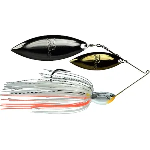 Picasso Inviz-R-Wire Double Willow Spinnerbait 1/2oz White Shad Gold/Nickel