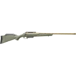 Ruger American Predator Gen II Bolt Action Rifle 22 Creedmoor 22" Fluted Burnt Bronze Threaded Barrel Burnt Bronze Frame Green Splatter Field Stock