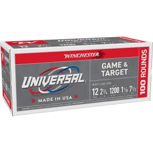 Winchester Universal Light Target 12 Gauge Ammo 2-3/4" #7-1/2 Lead Shot 1-1/8 oz Box of 100