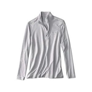 Orvis Men's Sun Defense Quarter Zip Shirt Light Gray XL