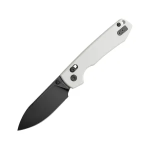 Vosteed Raccoon Crossbar Lock Pocket Knife 3.25" Drop Point Sandvik 14C28N Black Blade G-10 Handle White