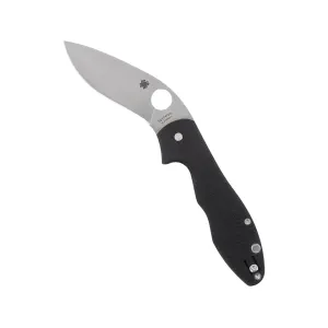 Spyderco Retract Pocket Knife 3.4" Recurve 9Cr18MoV Satin Blade G-10 Handle Black