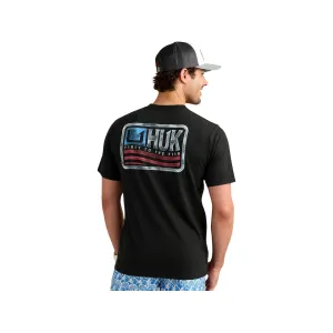 Huk Men's Born Wave Short Sleeve Crew Neck T Shirt Black Medium