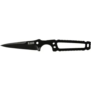 5.11 Heron Fixed Blade Knife 2.65" Spear Point 420J2 Black Blade Metal Handle Black