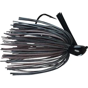 Picasso Custom Hand Tied Old School Dock Rocket Jig Full Black/Brown Rubber 1/2 oz