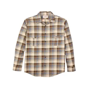 Filson Men's Lightweight Alaskan Guide Long Sleeve Shirt Cream Multicolor Plaid 2XL