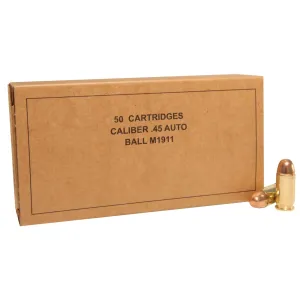 Winchester Military Service Grade 45 ACP Ammo 230 Grain Full Metal Jacket Case of 500 (10 Boxes of 50)