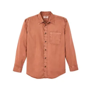 Filson Men's Twill Long Sleeve Shirt Copper Brown Medium