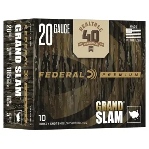 Federal Premium Grand Slam Realtree 40th Anniversary Edition 20 Gauge Ammo 3" #5 Lead Shot 1-5/16 oz Box of 10