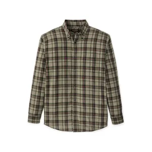 Filson Men's Madras Long Sleeve Shirt Olive/Gravel Plaid Large