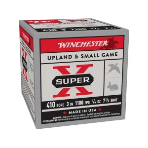 Winchester Super X High Brass 410 Ammo 3" #7-1/2 Lead Shot 3/4 oz Case of 250 (10 Boxes of 25)