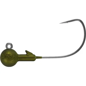 Northland Tungsten Round Ball Wide Gap 3/8oz Jighead 2/0 Matte Green Pumpkin