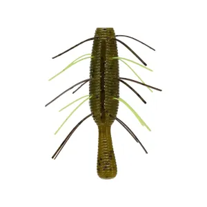 Yamamoto Fuzzy Nuki 3.5" Worm Green Pumpkin/Black Flake/Chartreuse Skirt