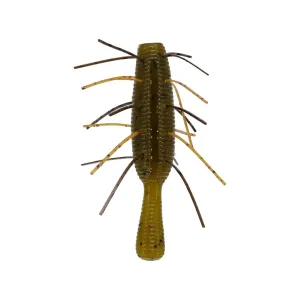 Yamamoto Fuzzy Nuki 2.5" Worm Green Pumpkin/Black Flake/Orange Skirt