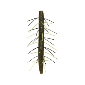 Yamamoto Fuzzy Senko 5" Soft Stickbait Green Pumpkin/Black Flake/Chartreuse Skirt