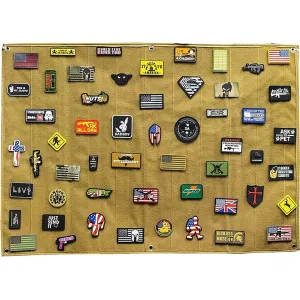 Merica Life Patch Panel Morale Patch Display Holder Large Coyote 27.5" x 39.3"
