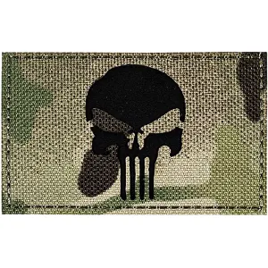 Merica Life IR Reflective Fabric Skull Morale Patch Multicam