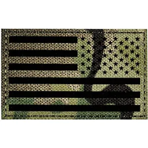 Merica Life IR Reflective Fabric US Flag Reverse Morale Patch Multicam