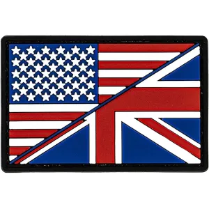 Merica Life US Old Glory and UK Union Jack Flag Combination PVC Morale Patch