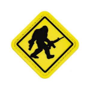 Merica Life Bigfoot Crossing Sign Armed PVC Morale Patch
