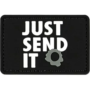Merica Life Just Send it PVC Morale Patch Black and White