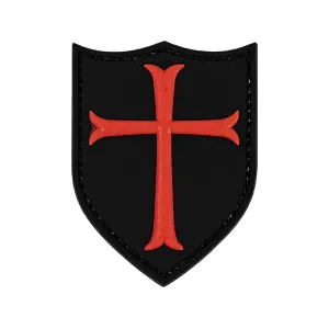 Merica Life Knights Templar Cross PVC Morale Patch Black and Red