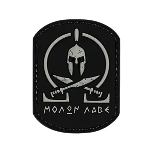 Merica Life Spartan Molon Labe PVC Morale Patch Black and Gray