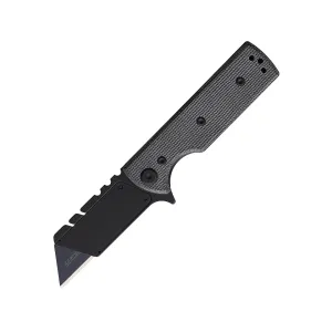 Chaves Knives CHUB Flipper Pocket Knife 2.625" Utility Stainless Steel Black Blade Micarta Handle Black