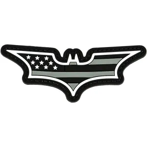 Merica Life Batman Us Flag PVC Morale Patch Black and Light Grey