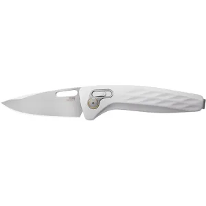 SOG One Zero XR Pocket Knife 3.1" Drop Point CPM S35VN Bead Blasted Blade Aluminum Handle White