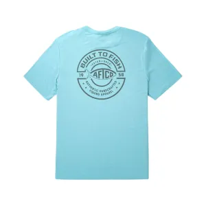 AFTCO Men's Ocean Bound Short Sleeve Crew Neck T Shirt Fathom Heather 2XL