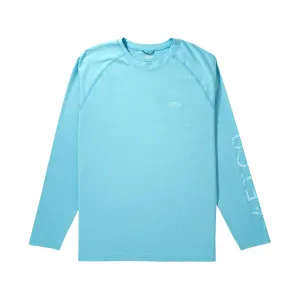 AFTCO Men's Samurai Long Sleeve Crew Neck Shirt Splish Splash Heather XL