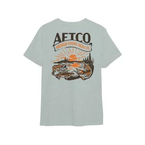 AFTCO Men's Backwoods Short Sleeve Crew Neck T Shirt Seafoam Heather 2XL