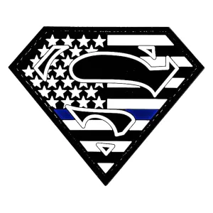 Merica Life SMan Shield with Thin Blue Line PVC Morale Patch