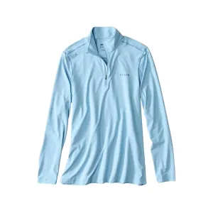 Orvis Men's Sun Defense Quarter Zip Shirt Coastal Blue Medium