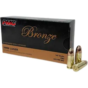 PMC Bronze 9mm Luger Ammo 147 Grain Full Metal Jacket Box of 50
