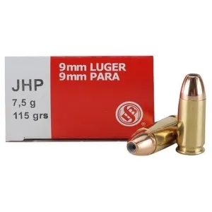 Sellier & Bellot 9mm Luger Ammo 115 Grain Jacketed Hollow Point Case of 1000 (20 Boxes of 50)