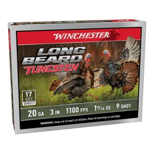 Winchester Long Beard Tungsten 20 Gauge Ammo 3" #9 Tungsten Alloy Shot 1-9/16 oz Box of 5