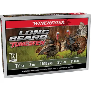 Winchester Long Beard Tungsten 12 Gauge Ammo 3" #9 Tungsten Alloy Shot 2-1/4 oz Box of 5