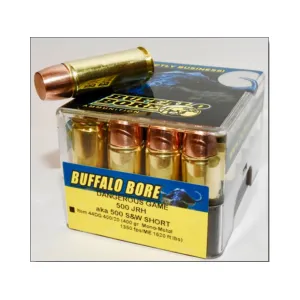 Buffalo Bore Dangerous Game 500 JRH Ammo 400 Grain Lehigh Match Solid Flat Nose Lead Free Box of 20