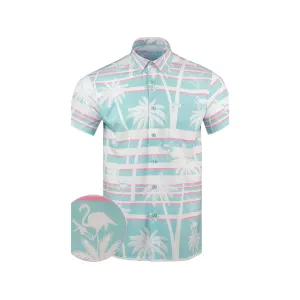 Retro Rifle Men's Retro Miami Short Sleeve Shirt White/Blue Large