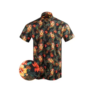 Retro Rifle Men's Tropics Short Sleeve Shirt Black/Orange Large