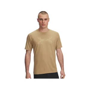 Under Armour Men's Antler Short Sleeve T Shirt Camel/Khaki Base Medium